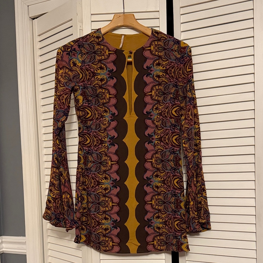 Free People Multicolor Paisley Mini Dress